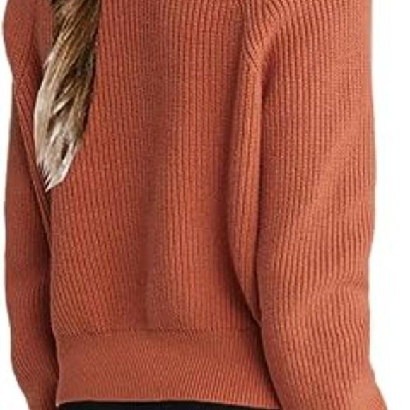 Girls Casual Long Sleeve Half Zip Pullover Sweaters Solid V Neck Collar Ribbed - Picture 2 of 3